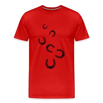 Horseshoe Symbol - Men's Premium Organic T-Shirt - red - Front - Damien (186cm)