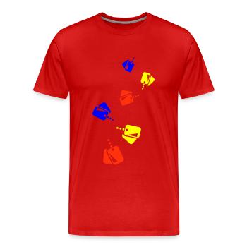 Icône d’icône de badge - T-shirt bio Premium Homme - rouge - Devant - Damien (186cm)