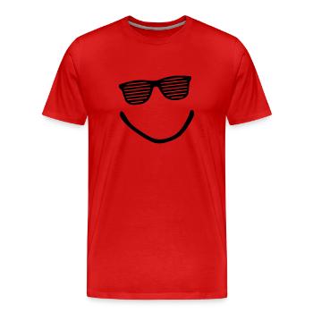 Big Smile - Smiley - Sonnenbrille - Männer Premium Bio T-Shirt - Rot - Vorne - Damien (186cm)