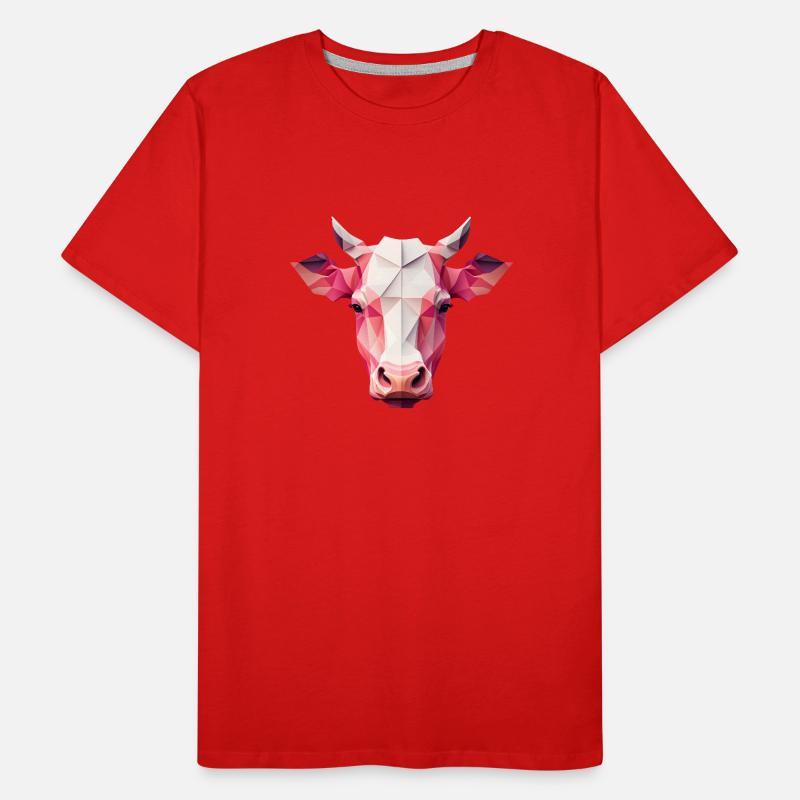 An angular pink cow's head Men's Premium Organic T-Shirt