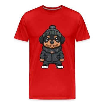 Rottweiler Dog Stylish - Men's Premium Organic T-Shirt - red - Front - Damien (186cm)