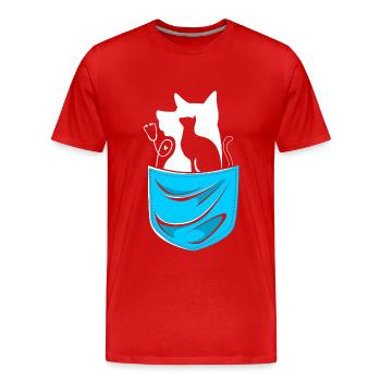Tierarzt - Männer Premium Bio T-Shirt - Rot - Vorne - Damien (186cm)