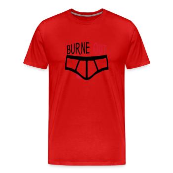 burne out burnout slip citation couille - T-shirt bio Premium Homme - rouge - Devant - Damien (186cm)