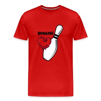 Bowling Strike Bowling Alley Bowling-Love - T-shirt bio Premium Homme - rouge - Devant - Damien (186cm)