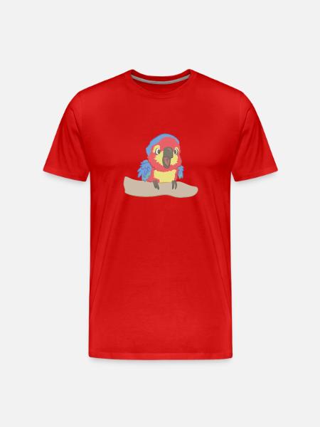Perroquet effronté comme illustration - T-shirt bio Premium Homme - 