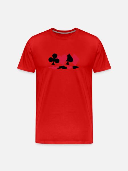 Karten - Männer Premium Bio T-Shirt - Rot