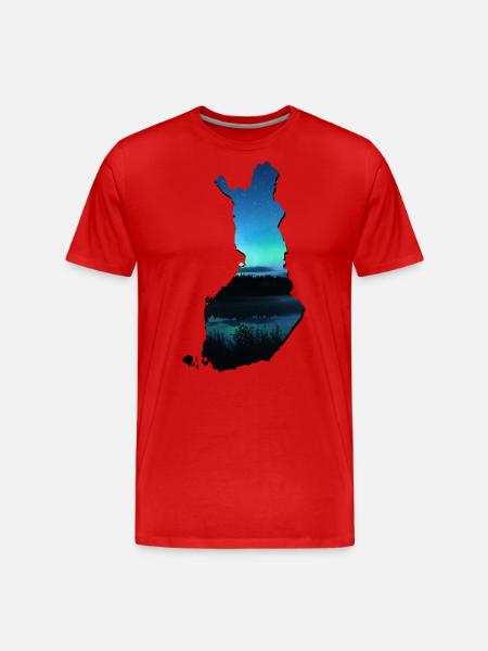 Blue Finland Carte - T-shirt bio Premium Homme - rouge
