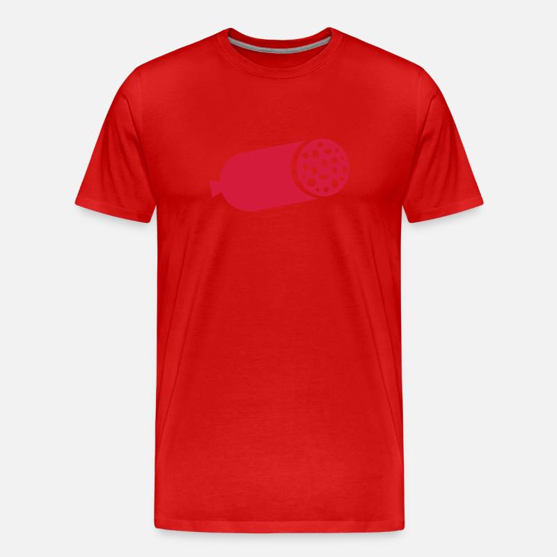 Salami - Männer Premium Bio T-Shirt - Rot