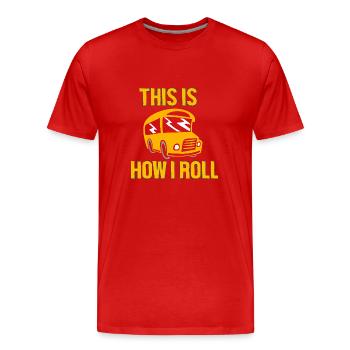 School Bus Driver School Bus - Men's Premium Organic T-Shirt - red - Front - Damien (186cm)