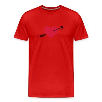 Heart - T-shirt bio Premium Homme - rouge - Devant - Damien (186cm)