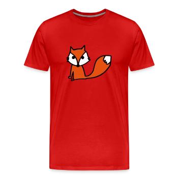 fox animal wild - Men's Premium Organic T-Shirt - red - Front - Damien (186cm)
