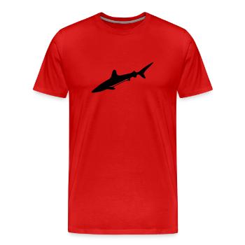 Shark - Vector Design - Men's Premium Organic T-Shirt - red - Front - Damien (186cm)