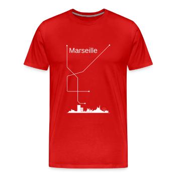 Marseille city - T-shirt bio Premium Homme - rouge - Devant - Damien (186cm)