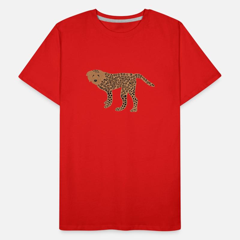 Dog with Leopard Pattern, Poodle, Funny, Crazy Men's Premium Organic T-Shirt