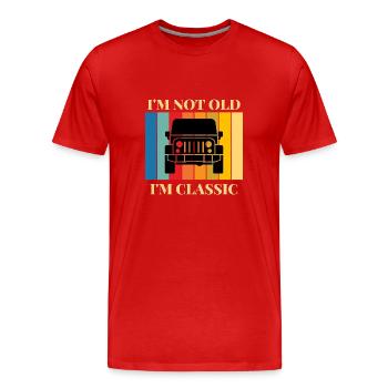 Ich bin nicht alt, ich bin ein Klassiker-Auto - Männer Premium Bio T-Shirt - Rot - Vorne - Damien (186cm)