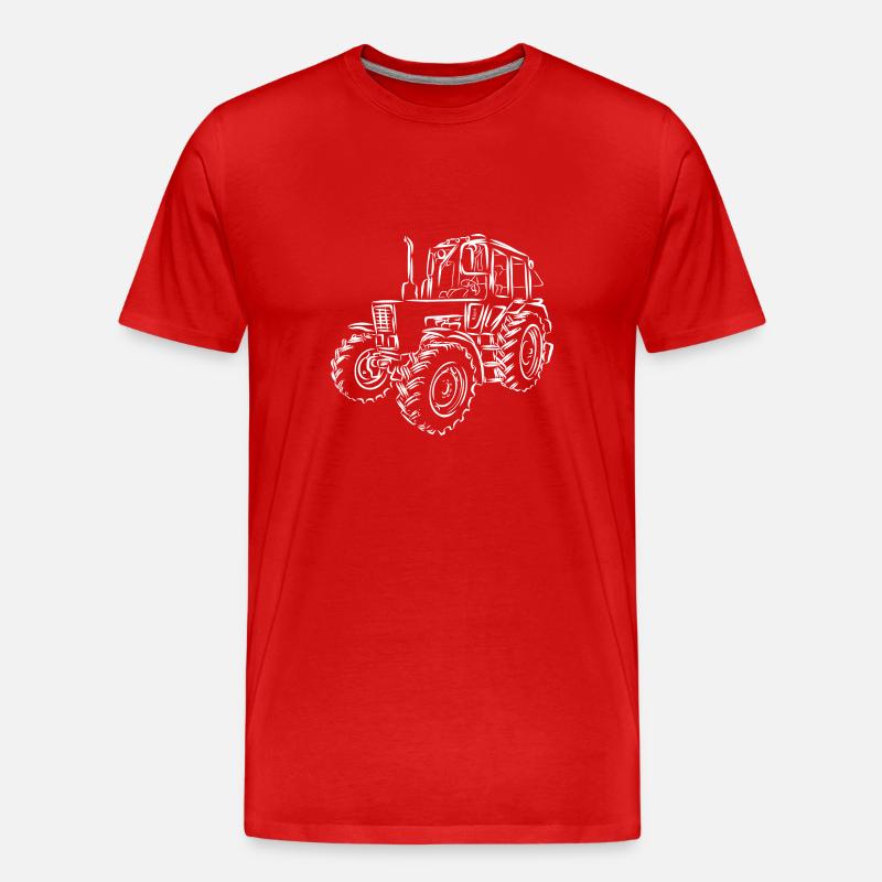 Tractor Belarus MTS 82 - Men's Premium Organic T-Shirt - red