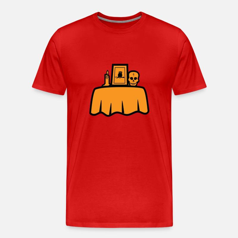 Halloween Table - Männer Premium Bio T-Shirt - Rot