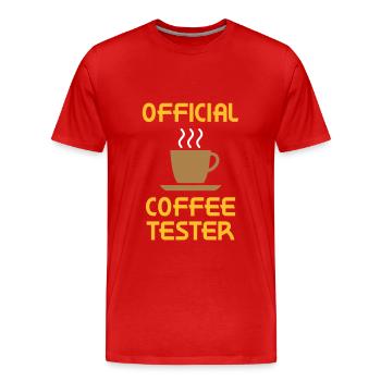 Official coffee tester - Men's Premium Organic T-Shirt - red - Front - Damien (186cm)