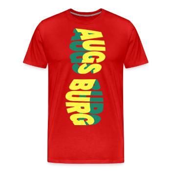 Augsburg Allemagne City Skyline Font Coloré - T-shirt bio Premium Homme - rouge - Devant - Damien (186cm)
