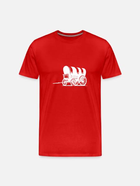 Wagon couvert avec bâche rayée - T-shirt bio Premium Homme - rouge