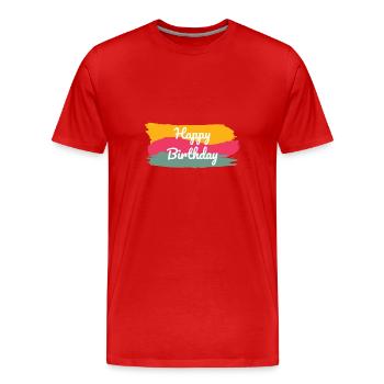 ALLES GUTE ZUM GEBURTSTAG. ALLES GUTE ZUM GEBURTSTAG. JAHRESTAG. - Männer Premium Bio T-Shirt - Rot - Vorne - Damien (186cm)