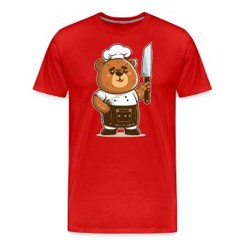 Gourmet Bear - Men's Premium Organic T-Shirt - red - Front - Damien (186cm)