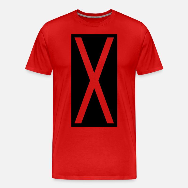 Rechteck X - Männer Premium Bio T-Shirt - Rot