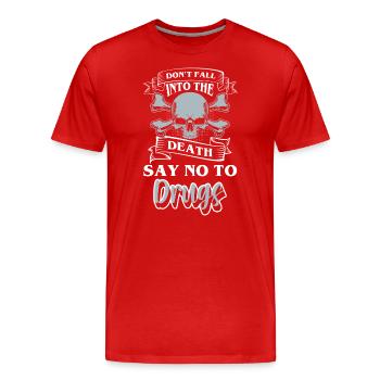 Drogenfrei Drogen Straight Edge Nikotin - Männer Premium Bio T-Shirt - Rot - Vorne - Damien (186cm)