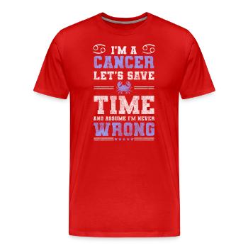 Naissance de l’astrologie des signes du zodiaque - T-shirt bio Premium Homme - rouge - Devant - Damien (186cm)