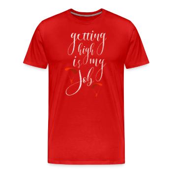 Sports de saut en parachute - T-shirt bio Premium Homme - rouge - Devant - Damien (186cm)