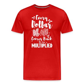 Rich Finance Dollar Santé - T-shirt bio Premium Homme - rouge - Devant - Damien (186cm)