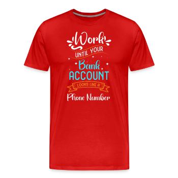 Wealth Purse Gift Health - Men's Premium Organic T-Shirt - red - Front - Damien (186cm)