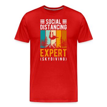 Parachutiste Saut Sport Base Jump - T-shirt bio Premium Homme - rouge - Devant - Damien (186cm)