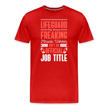 Maître-nageur piscine extérieure Sea Profession - T-shirt bio Premium Homme - rouge - Devant - Damien (186cm)