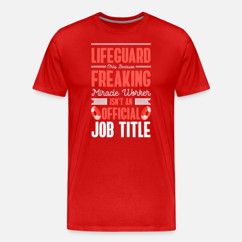 Bademeister Freibad Meer Beruf - Männer Premium Bio T-Shirt - Rot