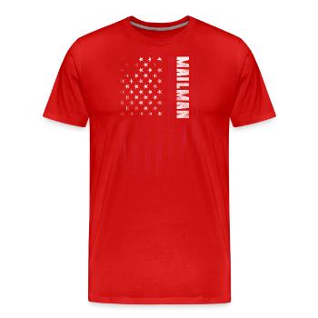 Postman Delivery Profession - Men's Premium Organic T-Shirt - red - Front - Damien (186cm)