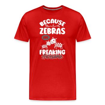 Zebra Horses Animal Rights Activists - Men's Premium Organic T-Shirt - red - Front - Damien (186cm)