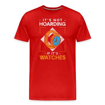 Montres de luxe Montres Oldschool - T-shirt bio Premium Homme - rouge - Devant - Damien (186cm)