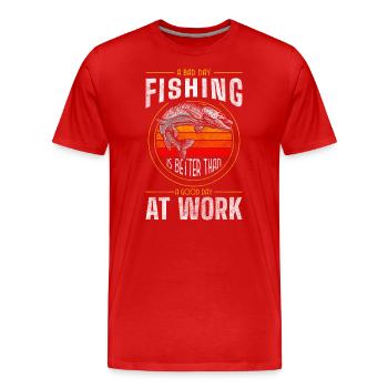 Fishing Excursion Bait - Men's Premium Organic T-Shirt - red - Front - Damien (186cm)