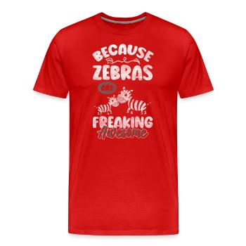 Zebrastreifen Natur Safari Prärie - Männer Premium Bio T-Shirt - Rot - Vorne - Damien (186cm)