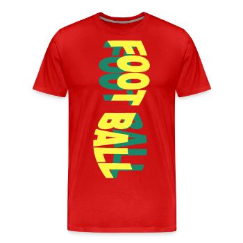 American Football Sport Font Colorful - Men's Premium Organic T-Shirt - red - Front - Damien (186cm)