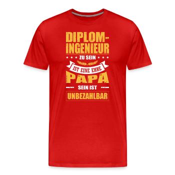 Ingenieur Sein Ist Eine Ehre Papa Sein Unbezahlbar - Männer Premium Bio T-Shirt - Rot - Vorne - Damien (186cm)