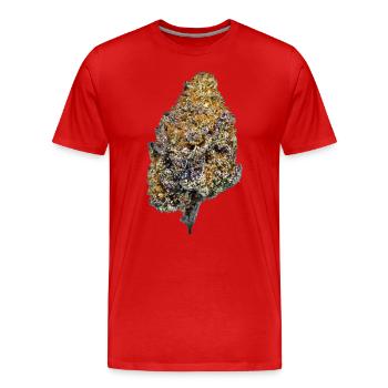 Cannabis Flower Head Bud Polygon Design 420/710 - Men's Premium Organic T-Shirt - red - Front - Damien (186cm)