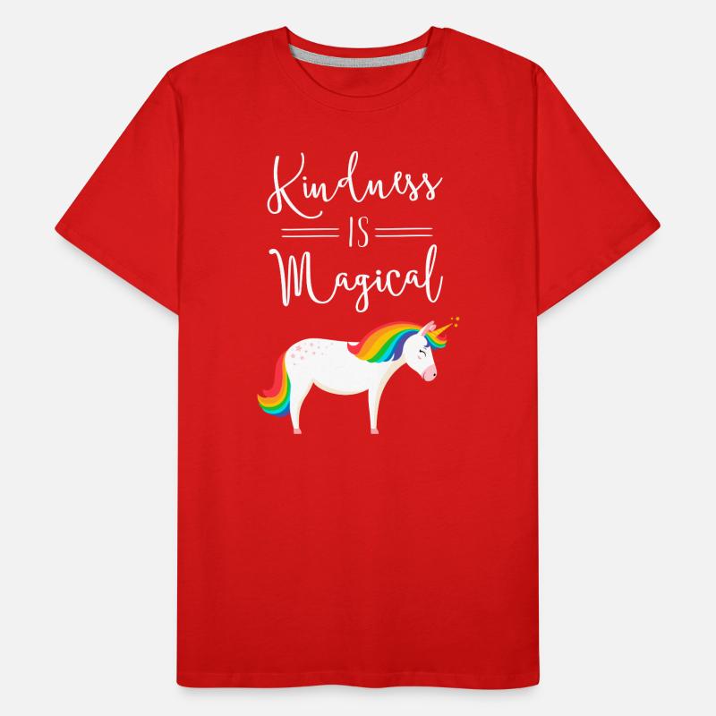 Kindness Is Magical Einhorn Spruch Männer Premium Bio T-Shirt