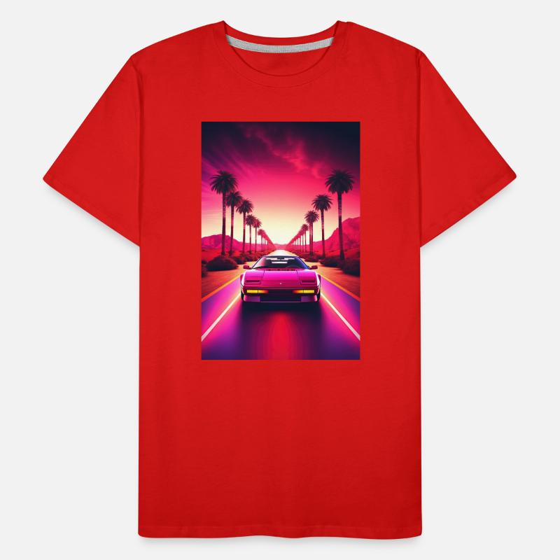 Retro Racer: A Synthwave Cruise through Time Männer Premium Bio T-Shirt