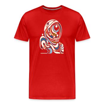 Farbenfroher Astro Style - Männer Premium Bio T-Shirt - Rot - Vorne - Damien (186cm)