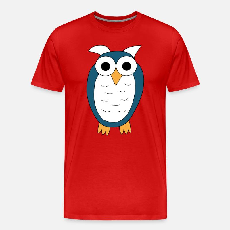 Eule blaue Eule - Männer Premium Bio T-Shirt - Rot