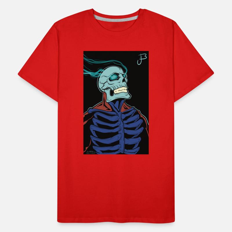 Flaming skeleton in a cape Men's Premium Organic T-Shirt