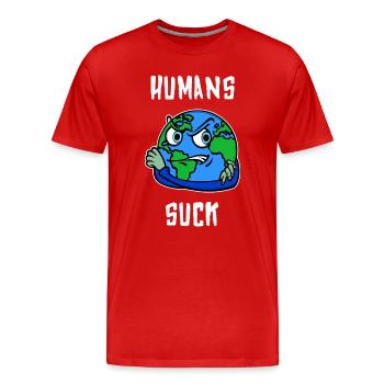 Umweltschäden Umweltschutz Mutter Erde Umwelt - Männer Premium Bio T-Shirt - Rot - Vorne - Damien (186cm)