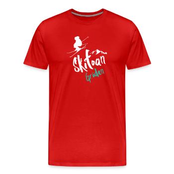 Ski Val Gardena - T-shirt bio Premium Homme - rouge - Devant - Damien (186cm)
